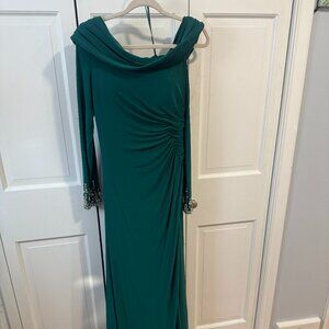 Mac Duggal Asymmetrical Jeweled Gown Emerald 8